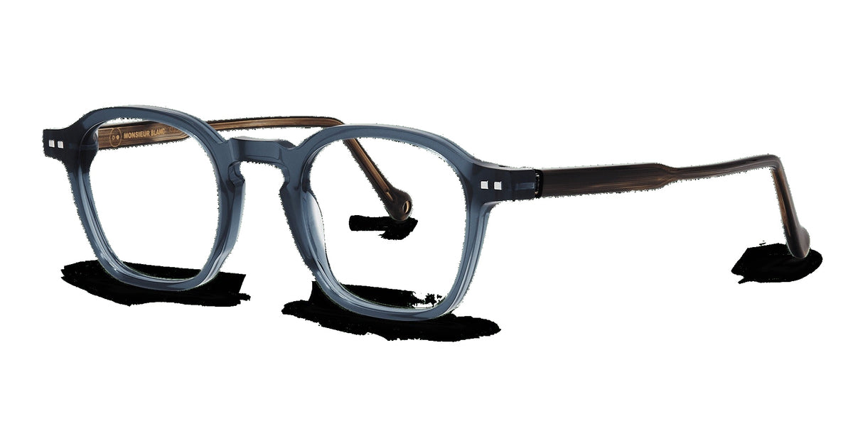 Dominique 766 — Blue / Brown, three-quarter view