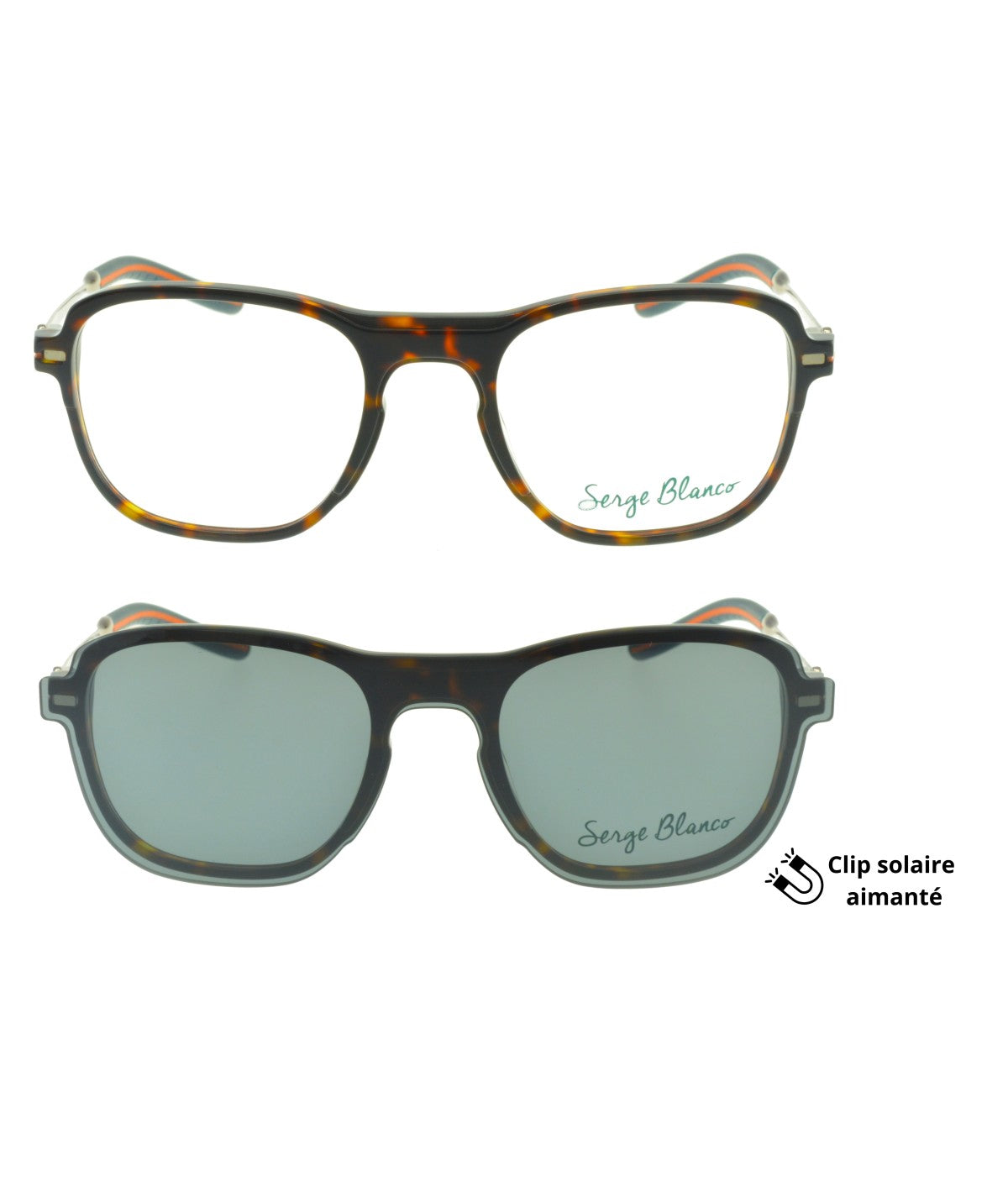 Serge Blanco PE328_4 — ORANGE / TORTOISE, front view