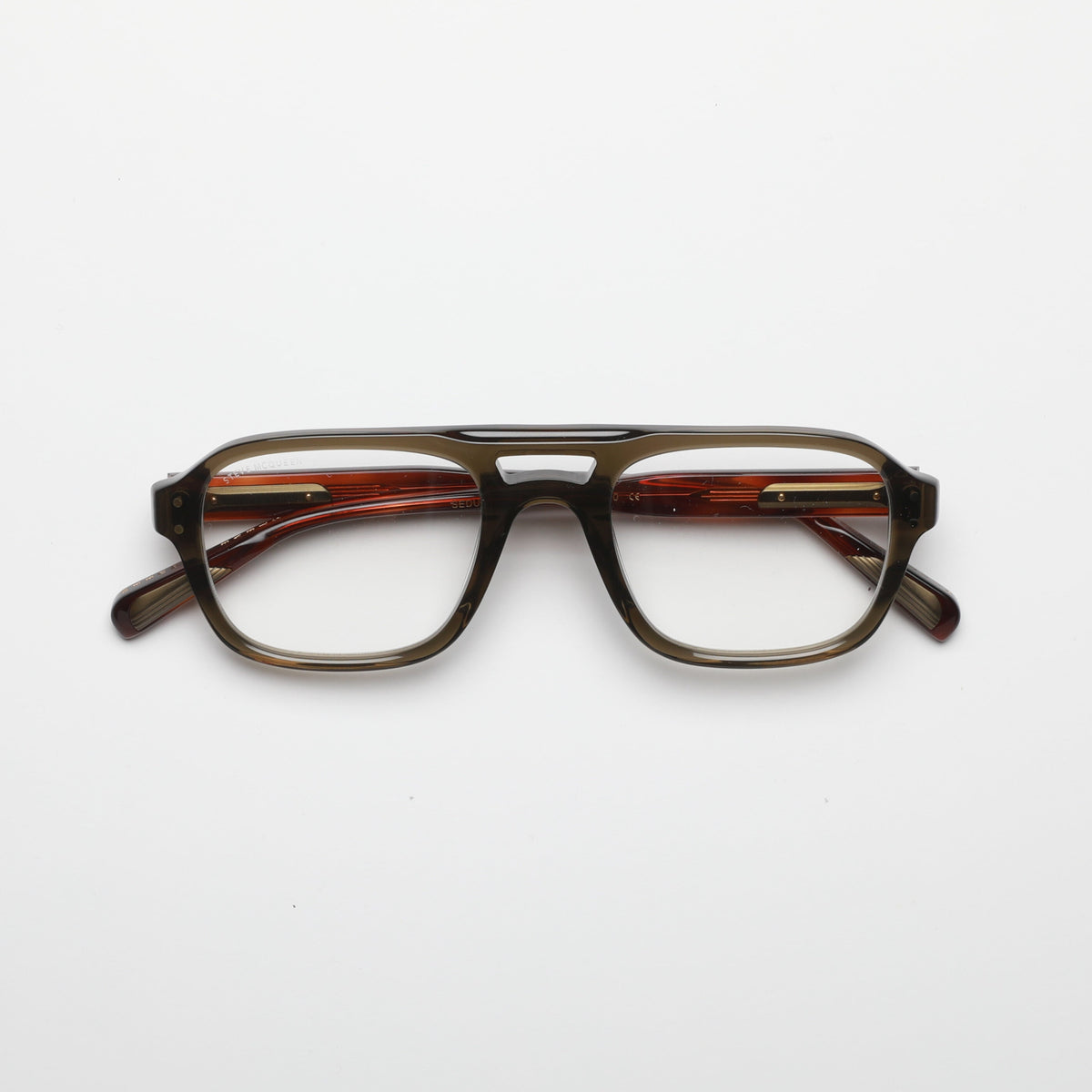 Steve McQueen Seducer — Crystal Khaki & Tortoise Temples — official view 13