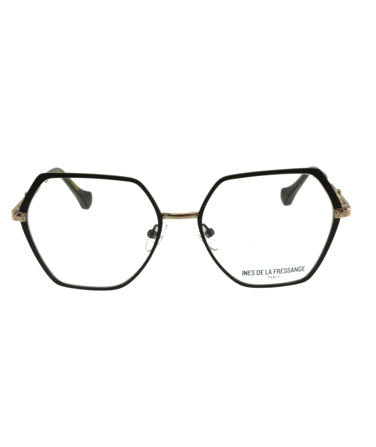Inès de la Fressange Paris ANNA c1 black / rose gold eyeglass frame – front view