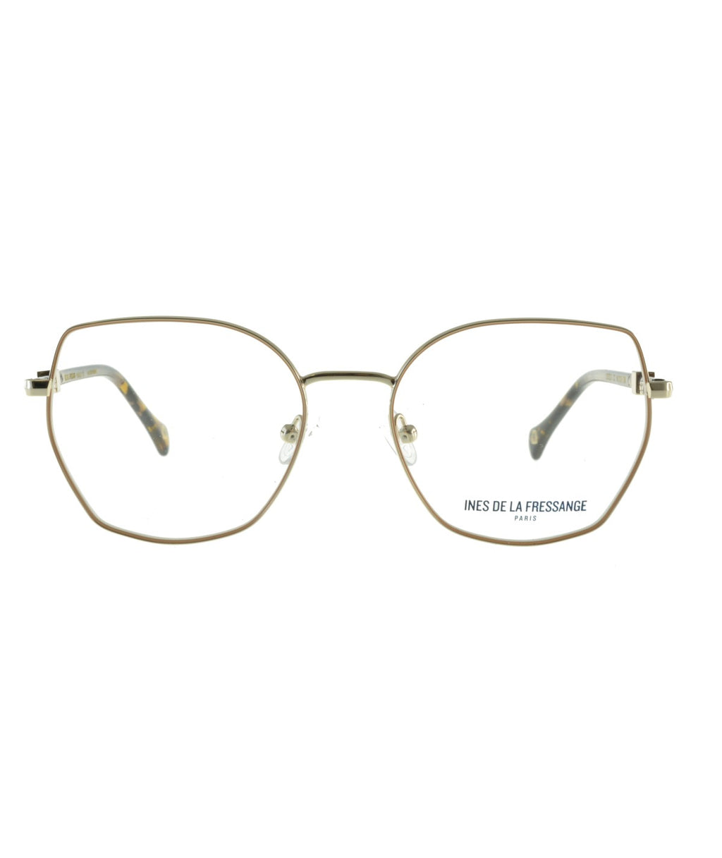 Inès de la Fressange Paris CECILE c2 beige / gold eyeglass frame – front view