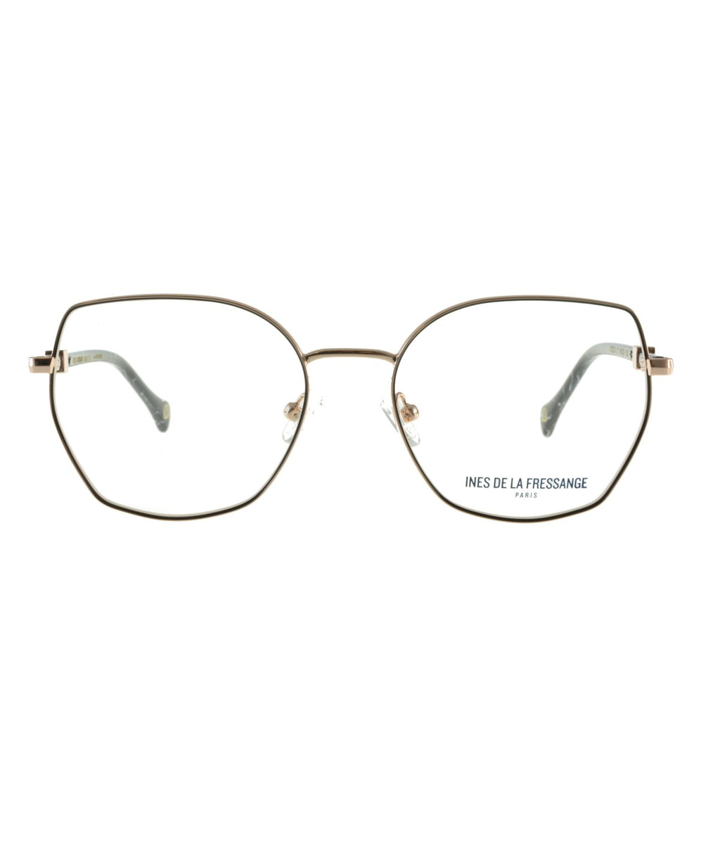 Inès de la Fressange Paris CECILE (C1) BLACK / GOLD eyeglass frame – front view
