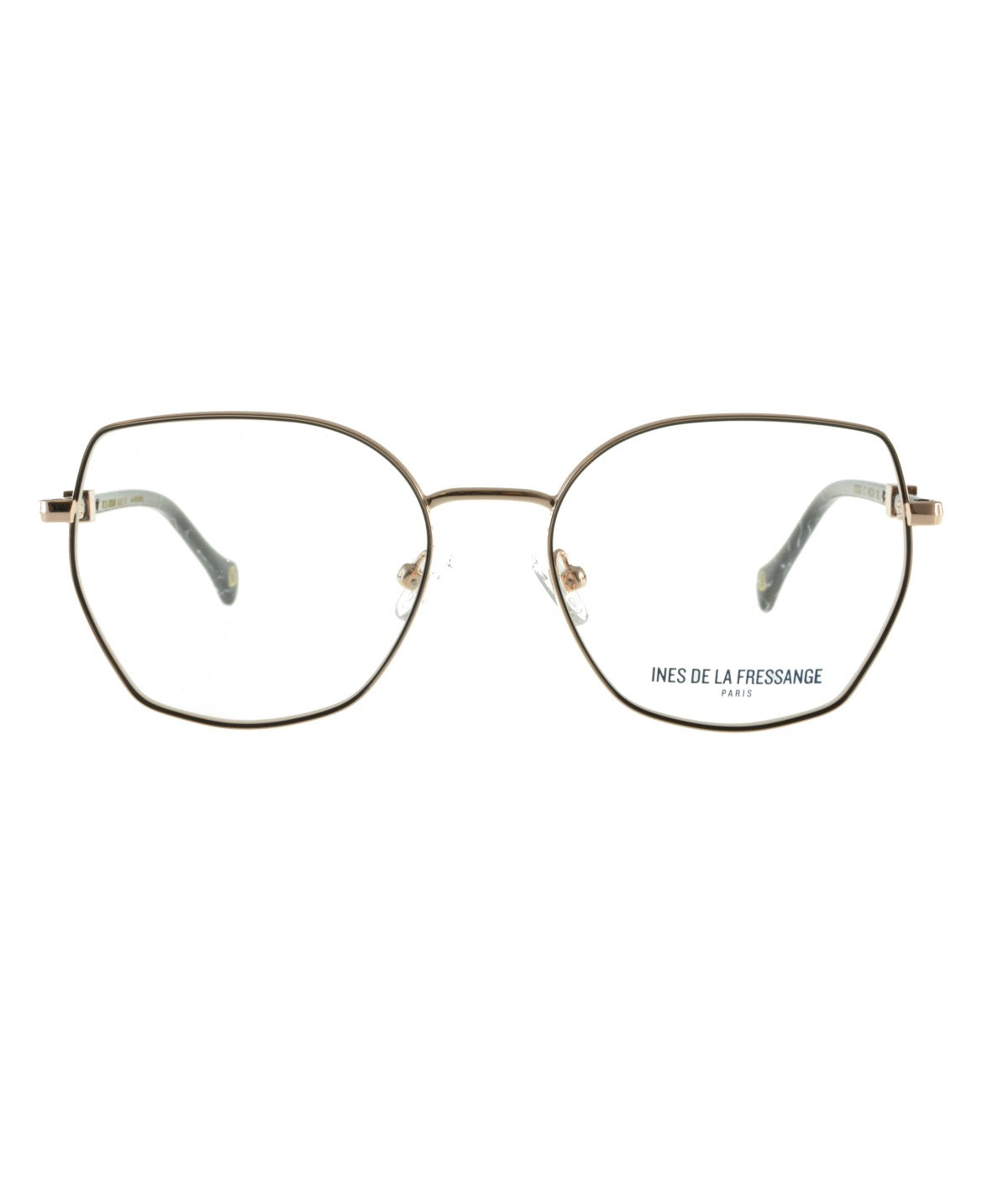 Inès de la Fressange Paris CECILE (C1) BLACK / GOLD eyeglass frame – front view