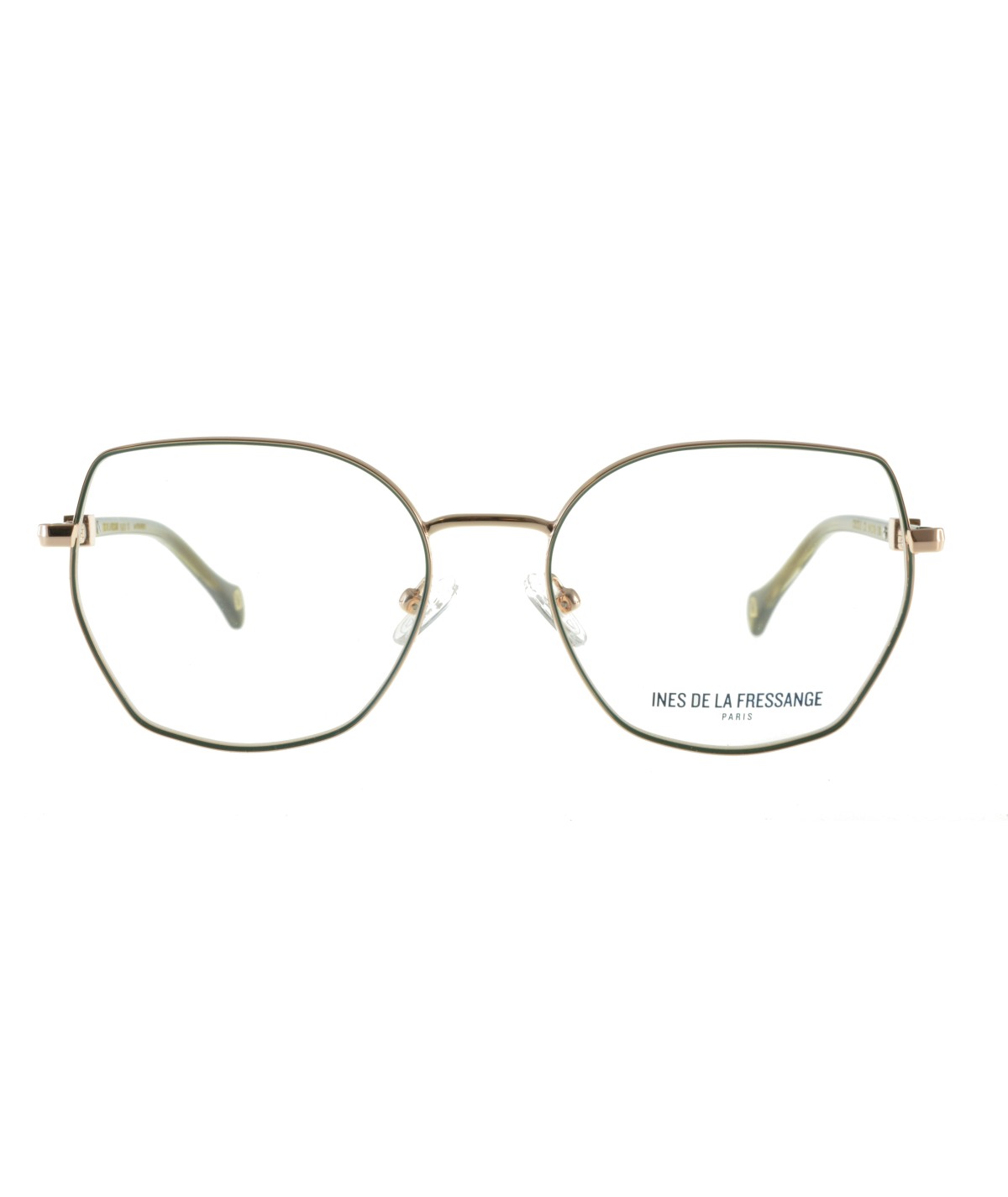 Inès de la Fressange Paris CECILE (C3) GREEN / ROSE GOLD eyeglass frame – front view