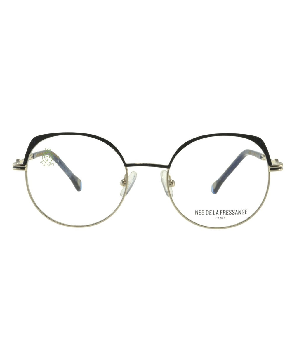 Inès de la Fressange Paris CELIA c4 blue / gold eyeglass frame – front view