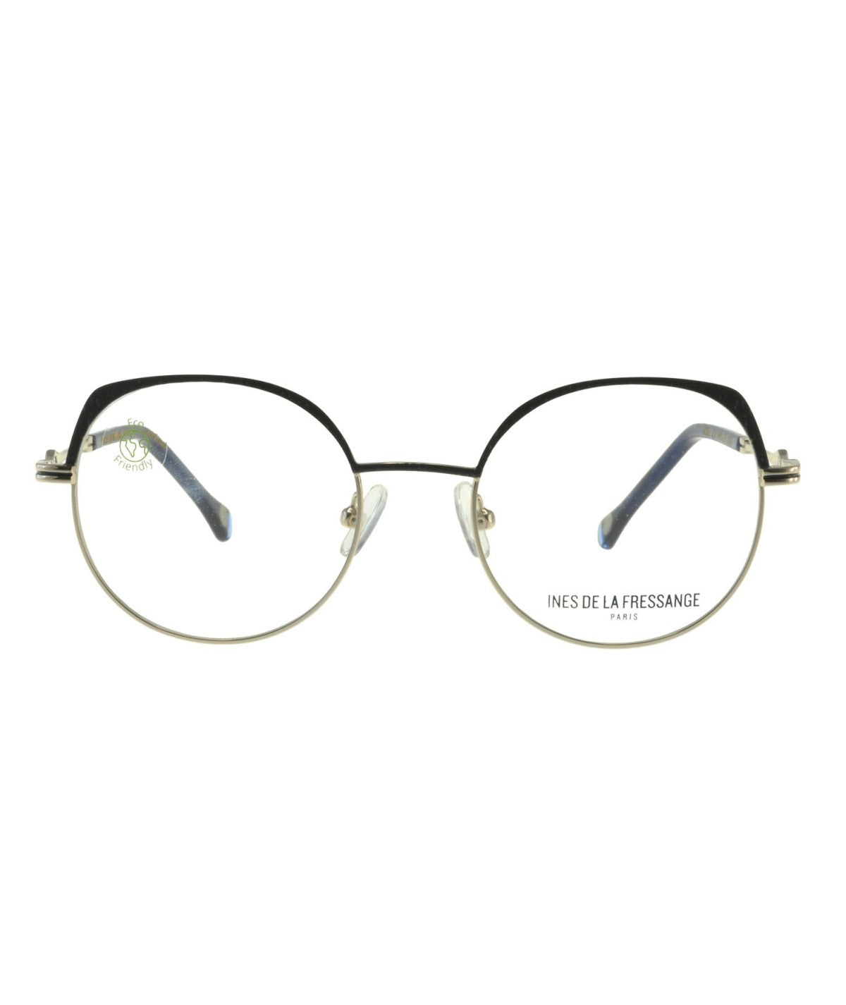 Inès de la Fressange Paris CELIA c4 blue / gold eyeglass frame – front view