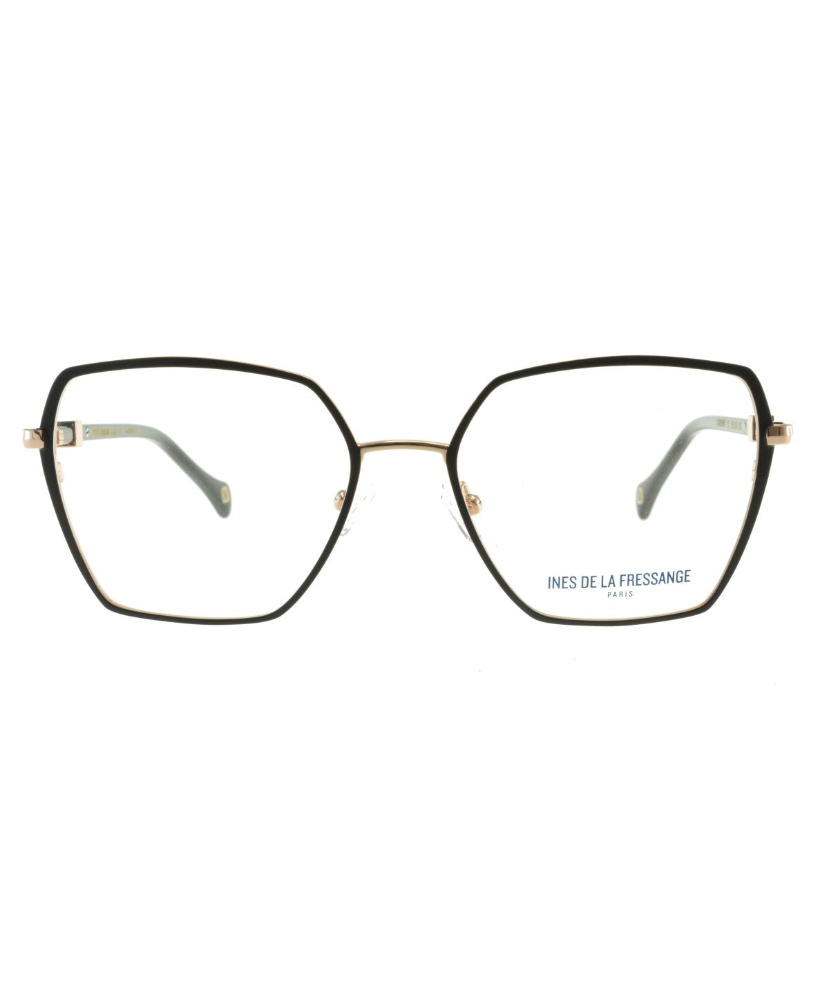 Inès de la Fressange Paris CORINNE c1 black / rose gold eyeglass frame – front view