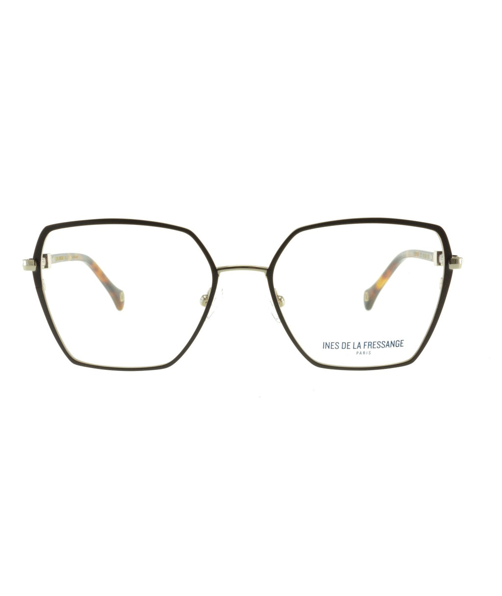 Inès de la Fressange Paris CORINNE (C2) BROWN / GOLD eyeglass frame – front view