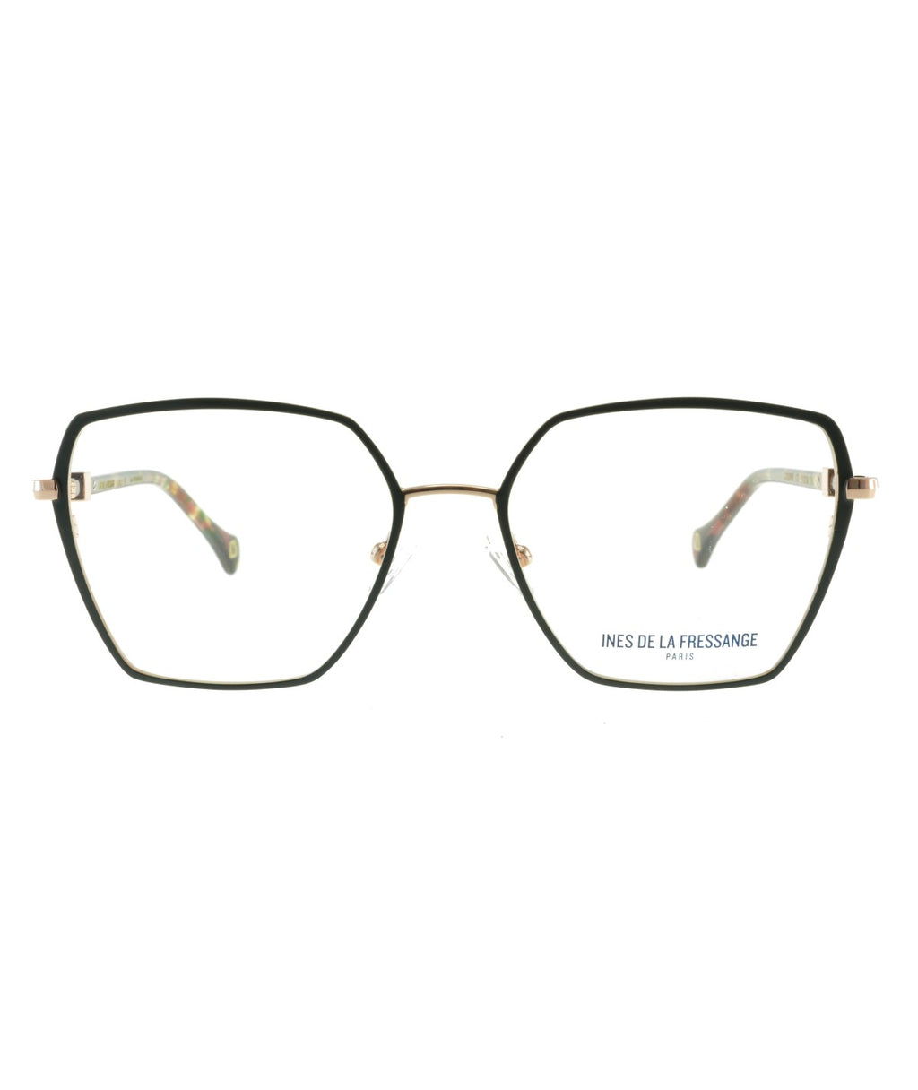 Inès de la Fressange Paris CORINNE (C3) GREEN / ROSE GOLD eyeglass frame – front view