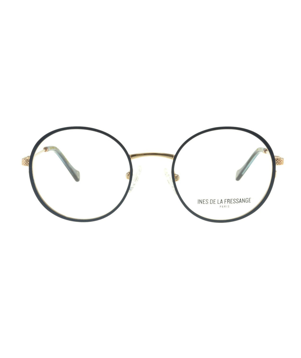 Inès de la Fressange Paris EMILIE c1 blue / rose gold eyeglass frame – front view
