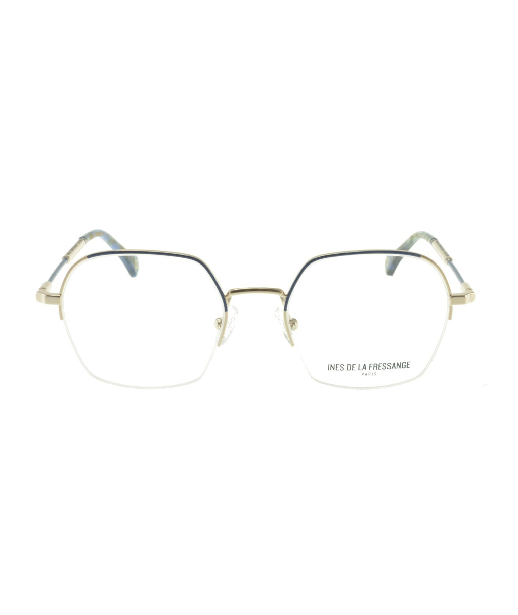 Inès de la Fressange Paris FANTINE c1 blue / rose gold eyeglass frame – front view