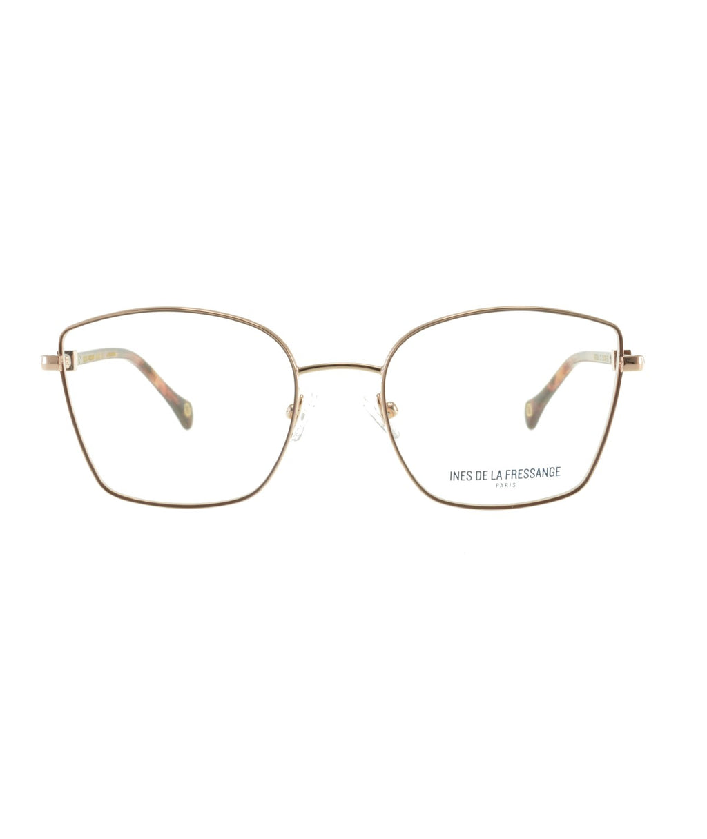Inès de la Fressange Paris GIULIA (C2) LIGHT BROWN / ROSE GOLD eyeglass frame – front view