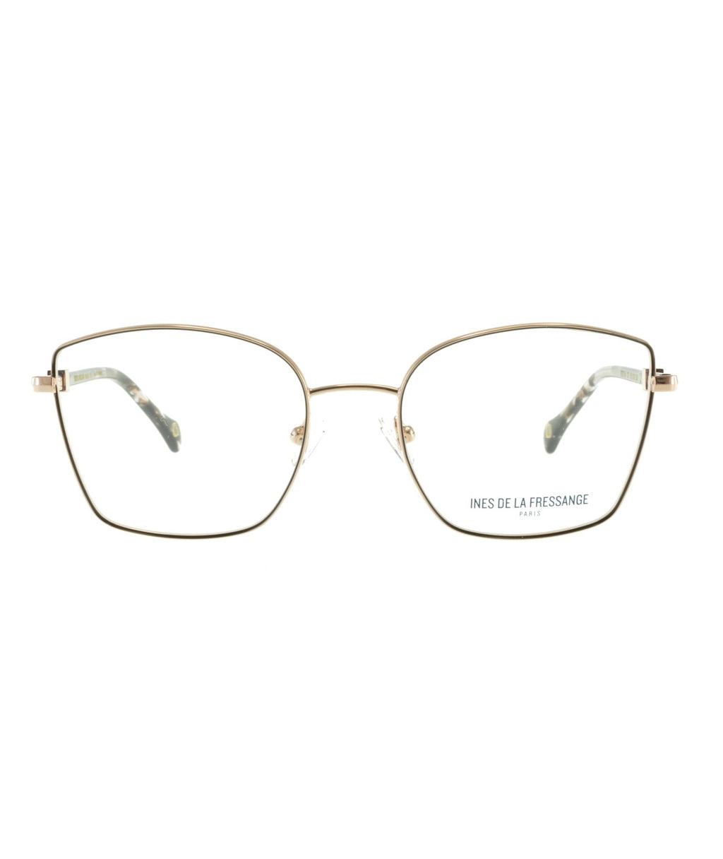 Inès de la Fressange Paris GIULIA (C3) BLACK / ROSE GOLD eyeglass frame – front view