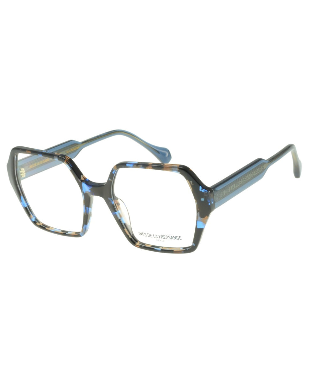 Inès de la Fressange Paris JUDITH c1 blue marble eyeglass frame