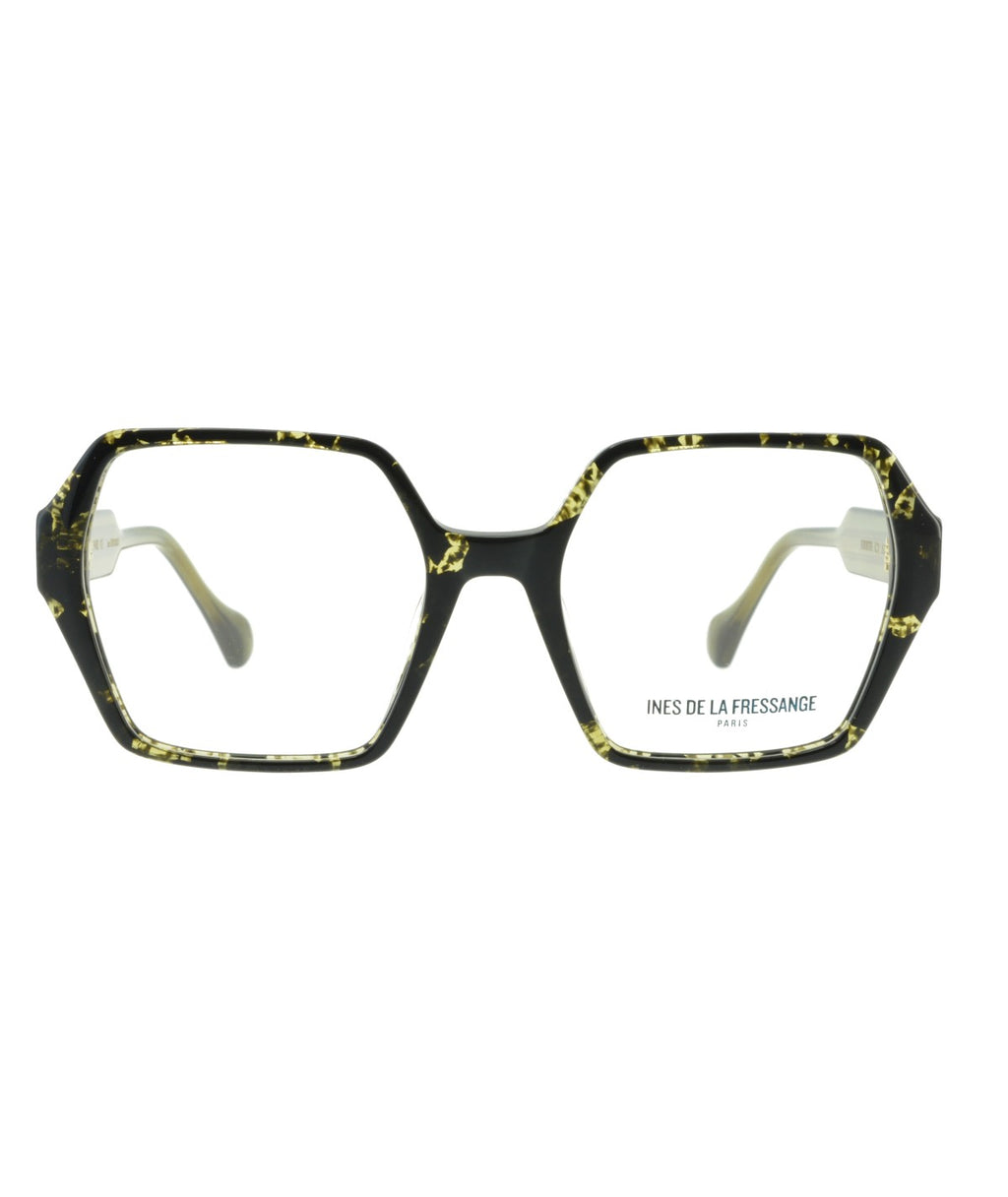 Inès de la Fressange Paris JUDITH (C2) GREEN MARBLE eyeglass frame – front view