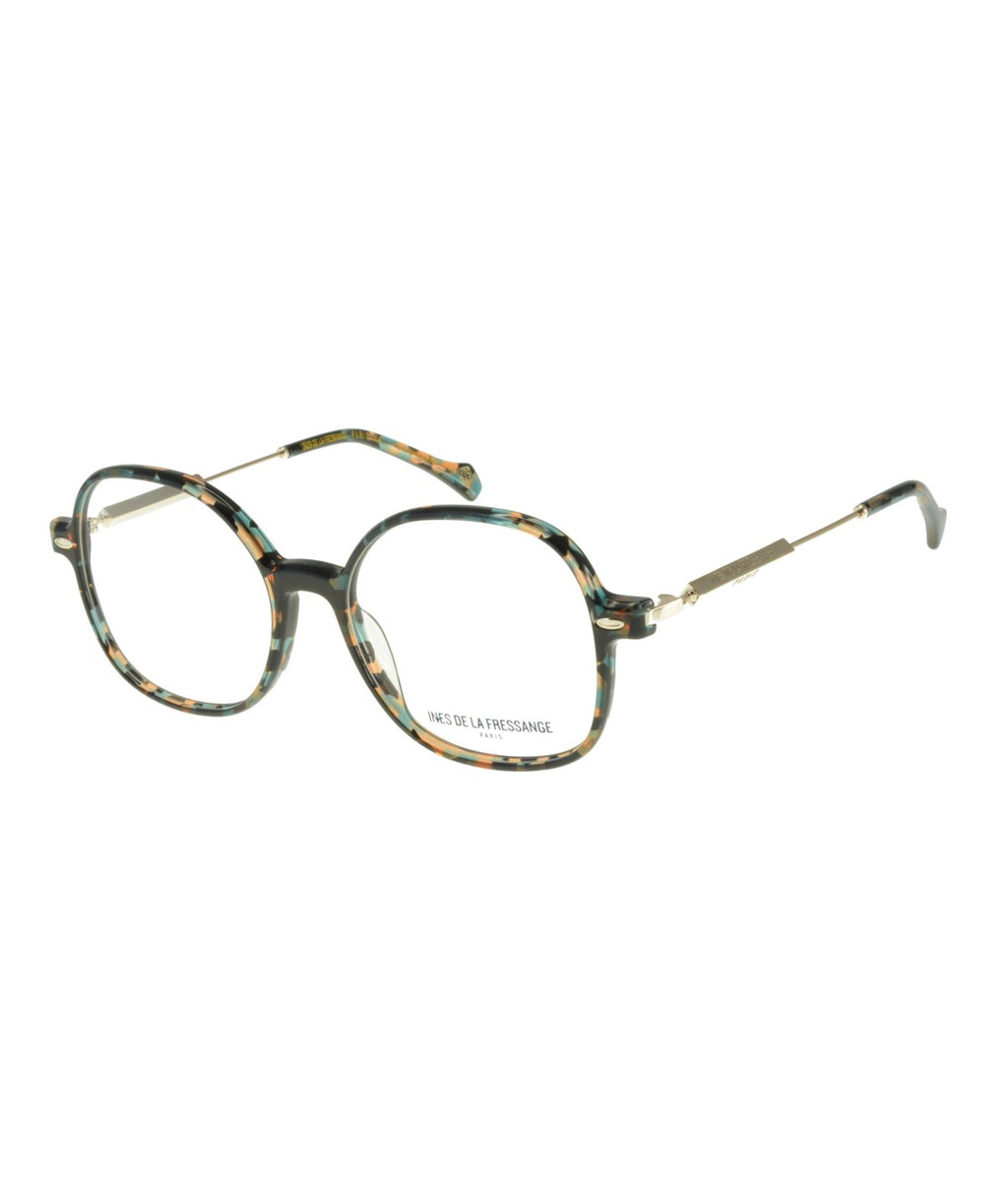 Inès de la Fressange Paris MEGAN C1 blue orange tortoiseshell eyeglass frame