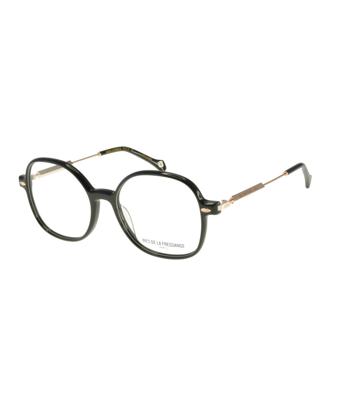 Inès de la Fressange Paris MEGAN C2 black eyeglass frame – angled view