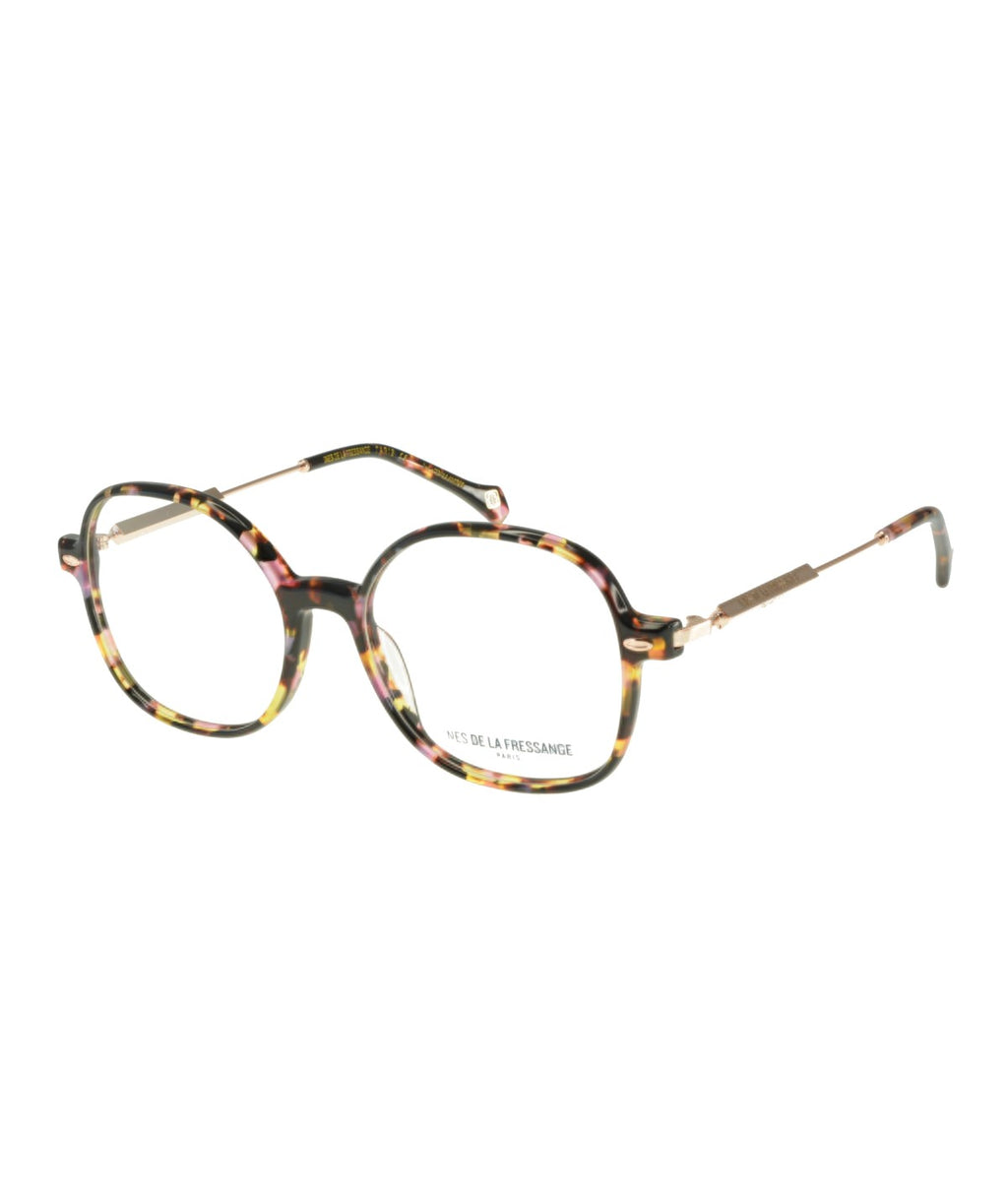 Inès de la Fressange Paris MEGAN C4 violet tortoiseshell eyeglass frame – angled view