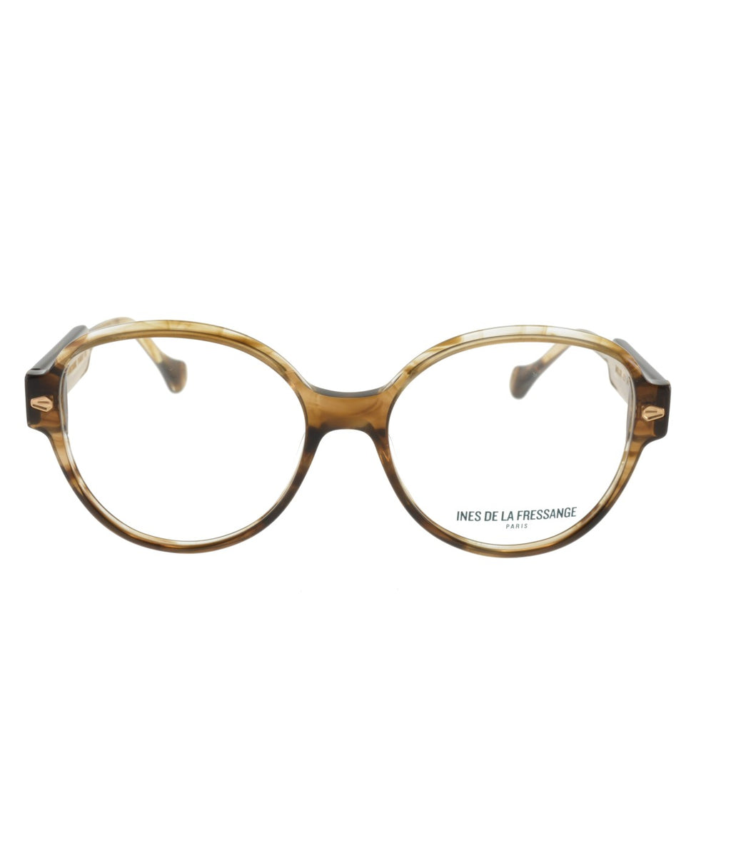 Inès de la Fressange Paris MILLIE c1 translucent brown eyeglass frame – front view
