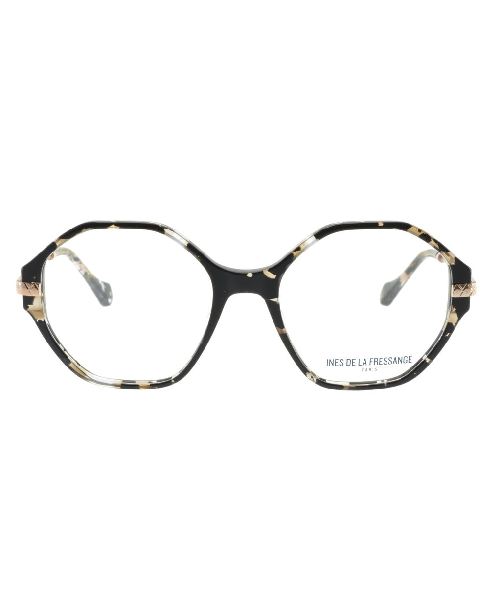 Inès de la Fressange Paris NATACHA c1 black texture eyeglass frame – front view