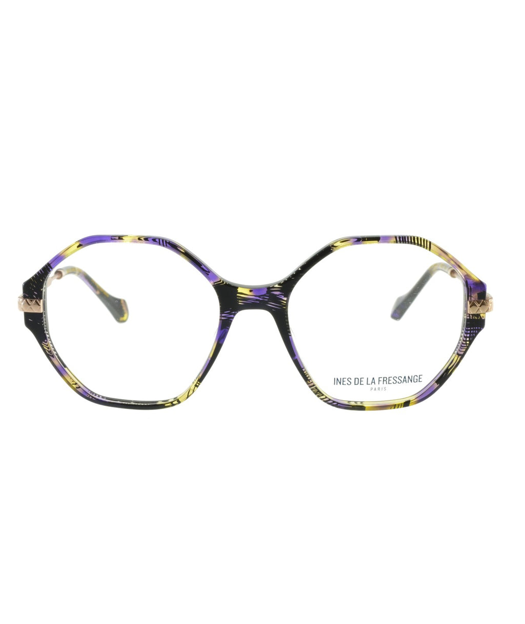 Inès de la Fressange Paris NATACHA (C3) VIOLET MARBLE eyeglass frame – front view