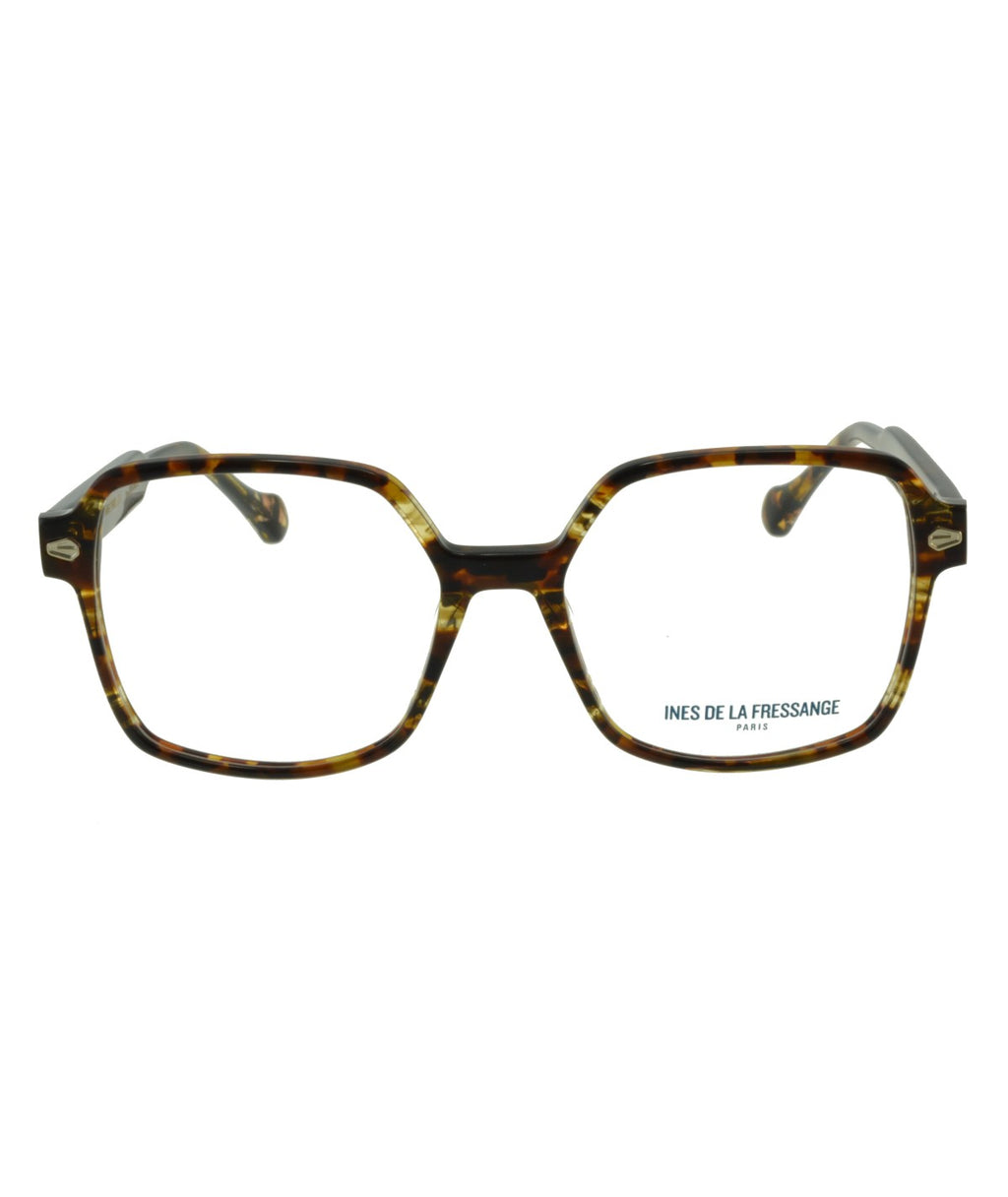 Inès de la Fressange Paris NEREA c1 brown texture eyeglass frame – front view