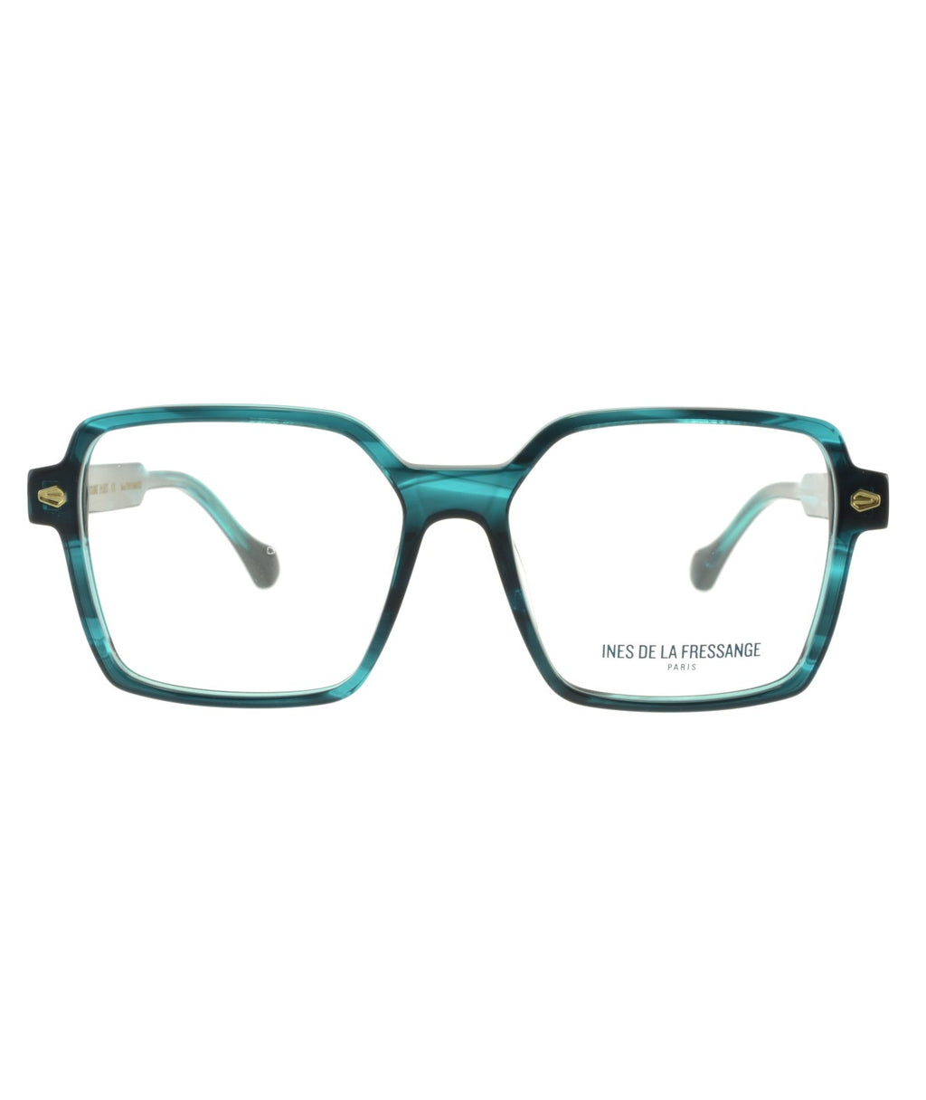 Inès de la Fressange Paris OYANA (C3) GREEN TEXTURE eyeglass frame – front view