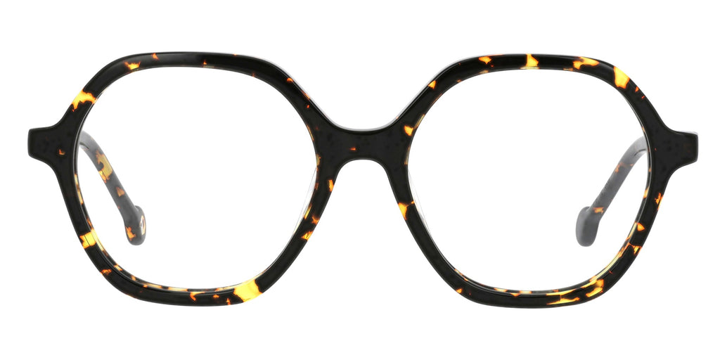 Mila E813 — Yellow Trans and Black Flake, front view